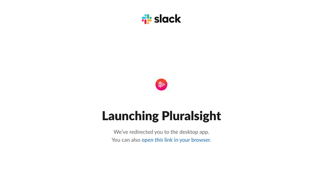 Slack redirect page