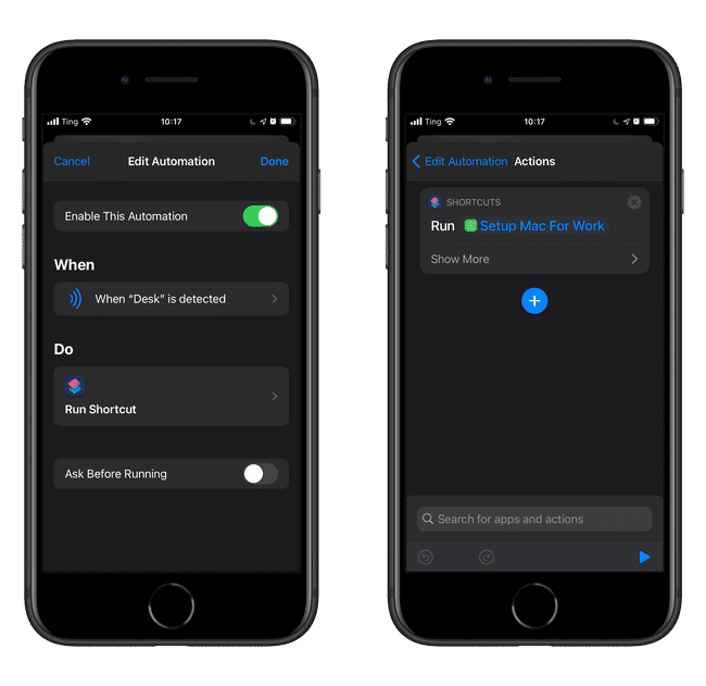 Shortcuts automation