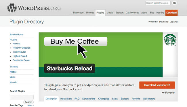 starbucks plugin page