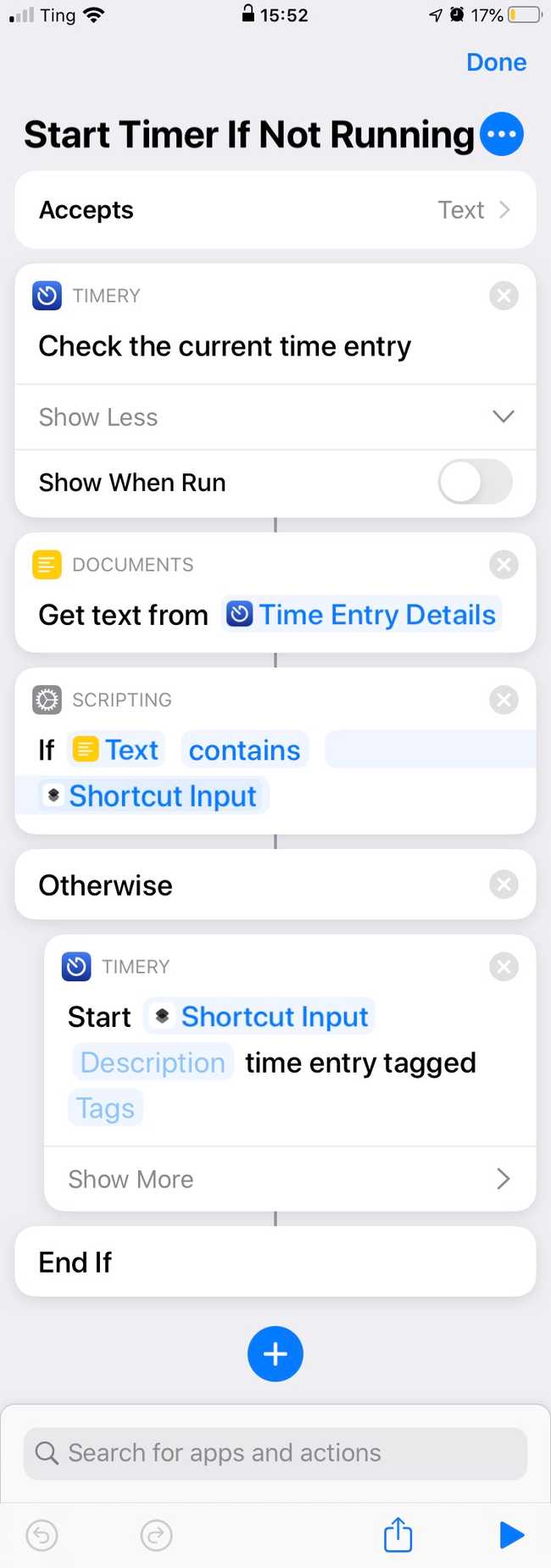 Start Timer shortcut